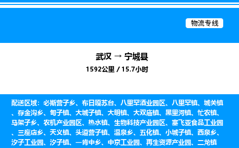 武漢到寧城縣物流專(zhuān)線(xiàn)-武漢至寧城縣貨運(yùn)公司